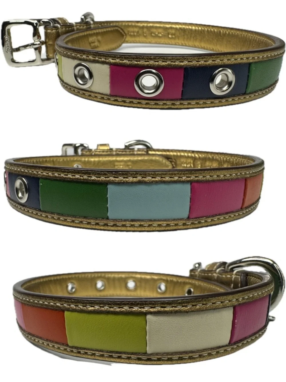 Coach Legacy Color Block Leather Y2K Vintage Rare Size Small Dog Collar
